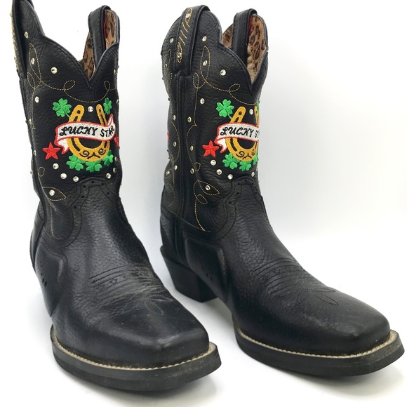 Tony Lama Shoes - Tony Lama Lucky Star Embroidered Rhinestone Boot 7